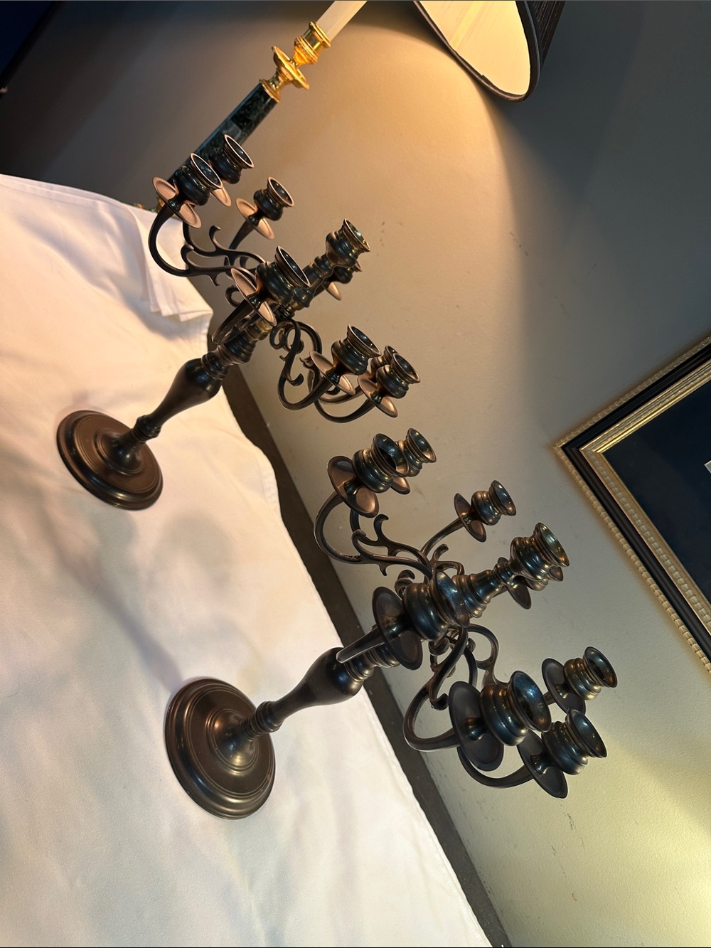 Vintage Antique-Style Brass Candelabra Pair - Home Accents